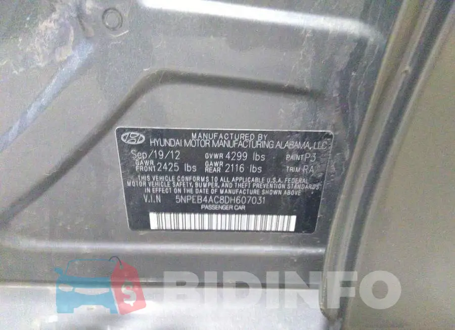 5NPEB4AC8DH607031 Photo# 9