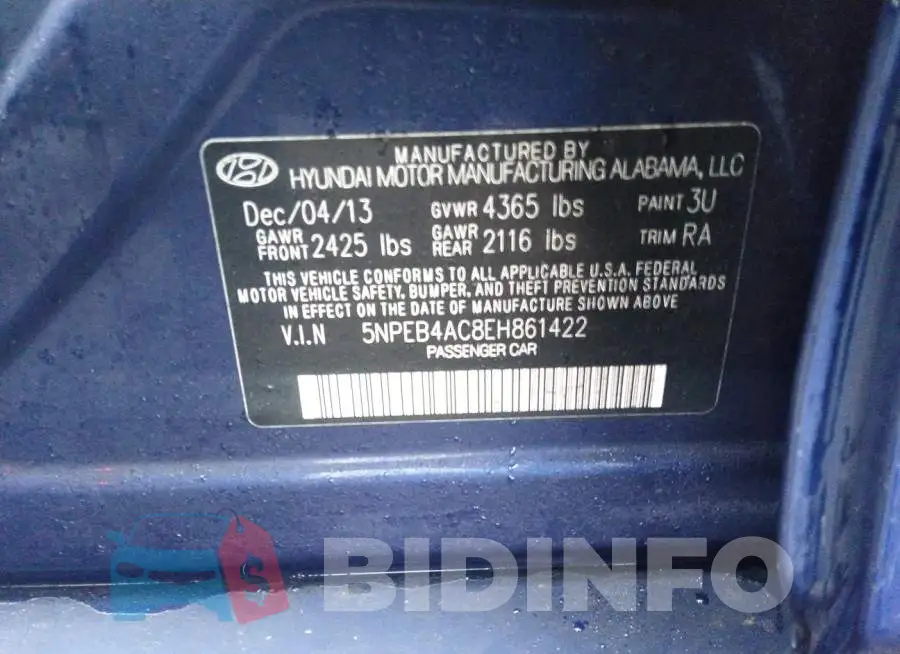 5NPEB4AC8EH861422 Photo# 9