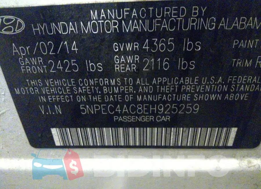 5NPEC4AC8EH925259 Photo# 9