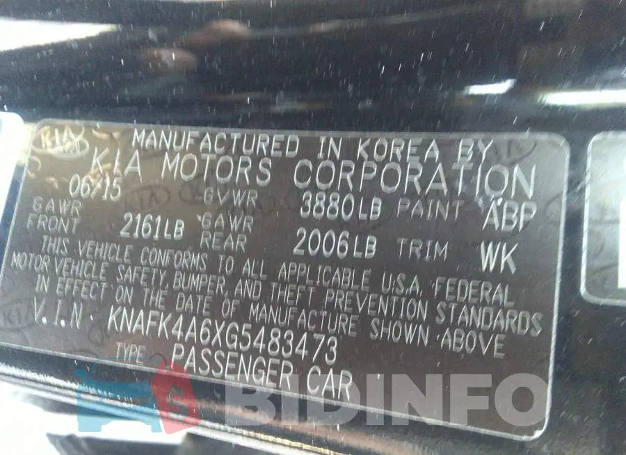 KNAFK4A6XG5483473 Photo# 9