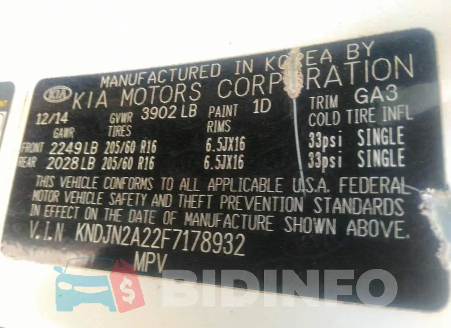KNDJN2A22F7178932 Photo# 9