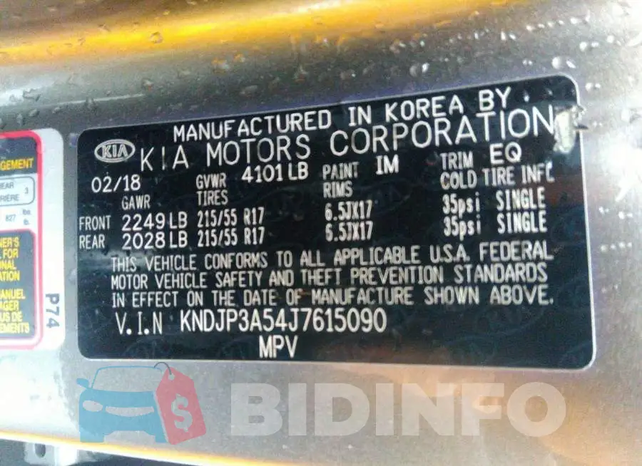 KNDJP3A54J7615090 Photo# 9