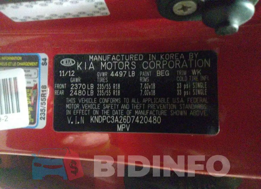 KNDPC3A26D7420480 Photo# 9