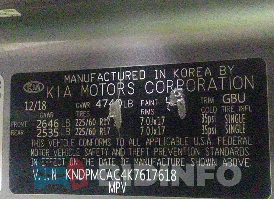 KNDPMCAC4K7617618 Photo# 9