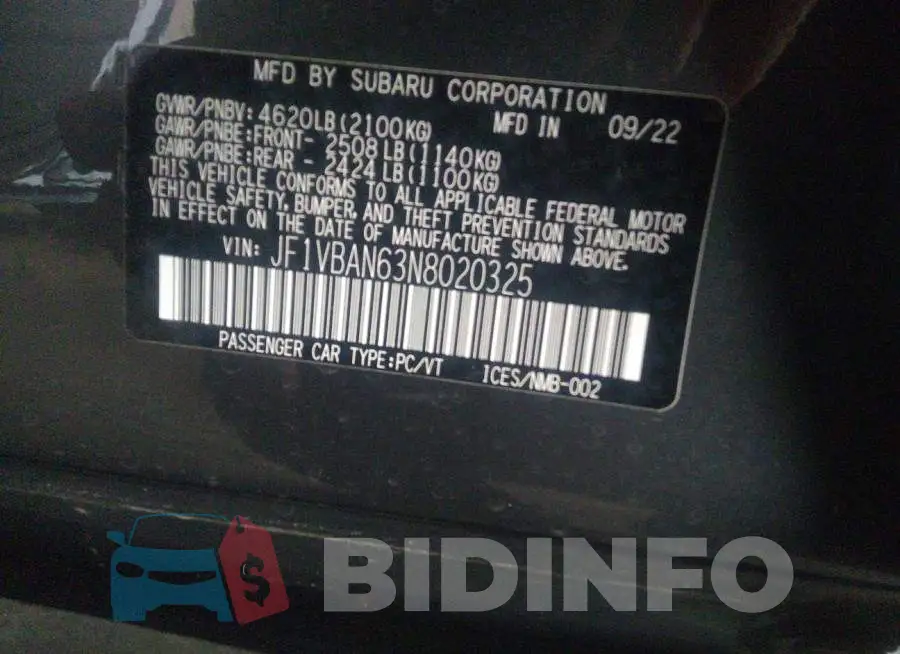 JF1VBAN63N8020325 Photo# 9