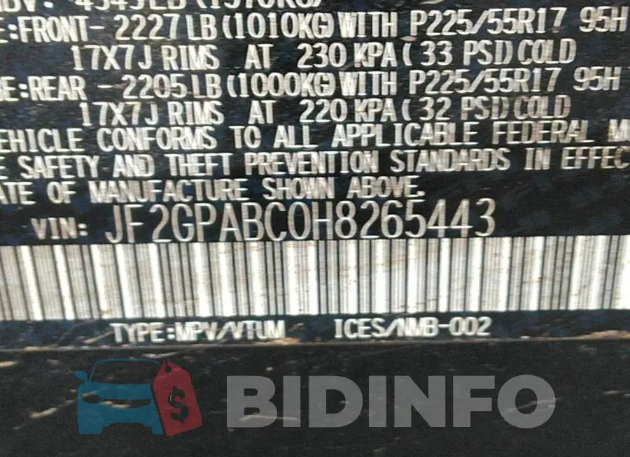 JF2GPABC0H8265443 Photo# 9
