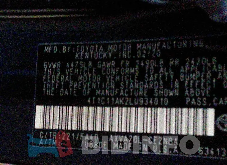 4T1C11AK2LU934010 Photo# 9