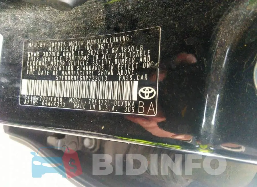 5YFBURHE6HP722043 Photo# 9