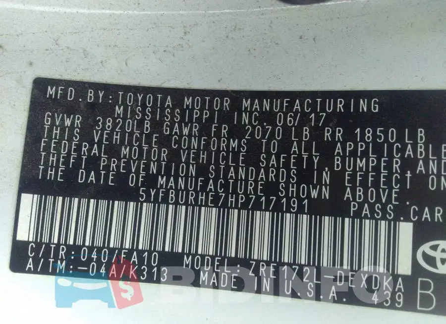 5YFBURHE7HP717191 Photo# 9