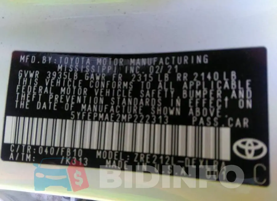5YFEPMAE2MP222313 Photo# 9