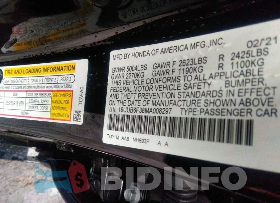 19UUB6F38MA008297 Photo# 9