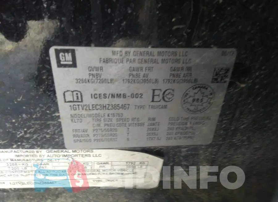 1GTV2LEC3HZ385467 Photo# 9