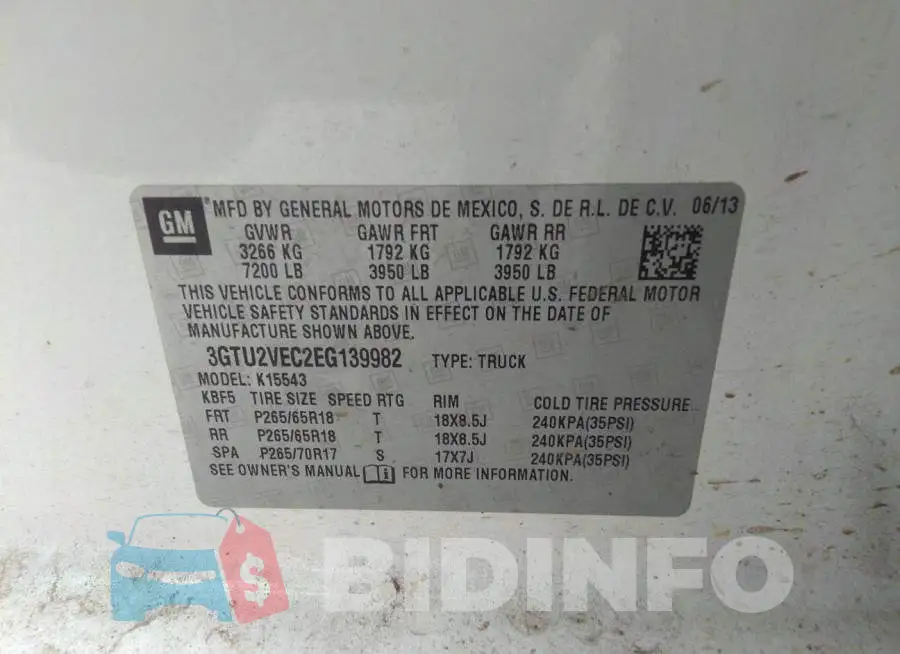 3GTU2VEC2EG139982 Photo# 9