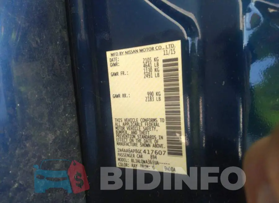 1N4AA6AP8GC417607 Photo# 9