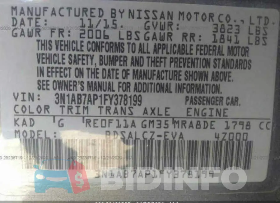 3N1AB7AP1FY378199 Photo# 9