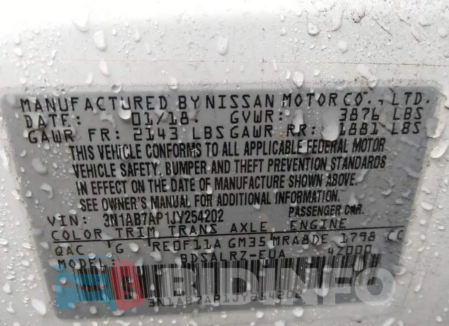 3N1AB7AP1JY254202 Photo# 9