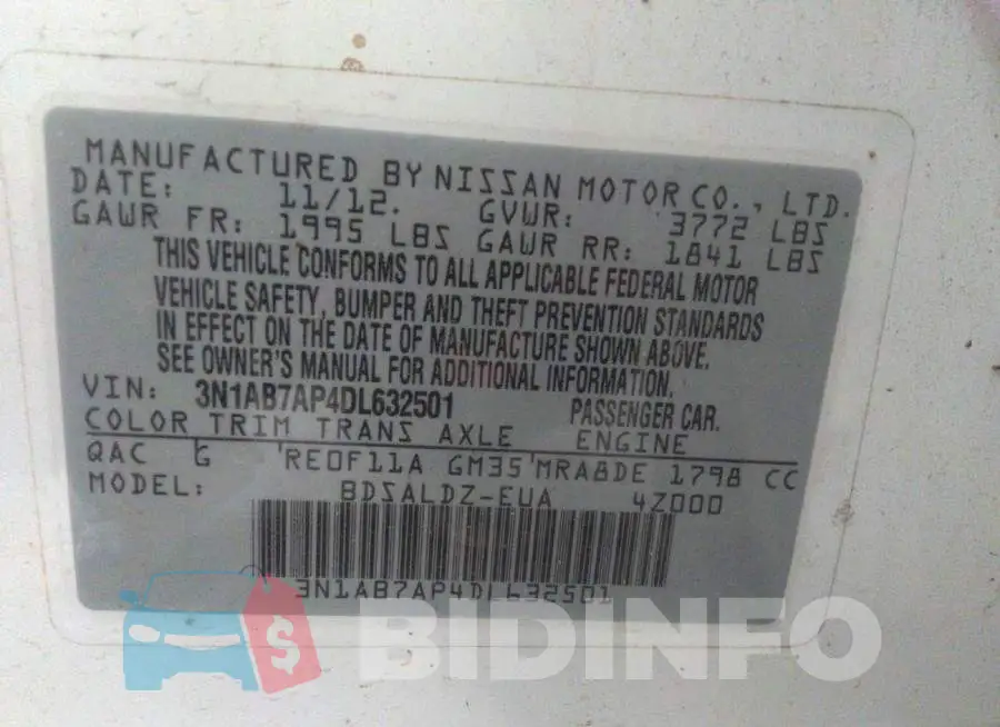 3N1AB7AP4DL632501 Photo# 9