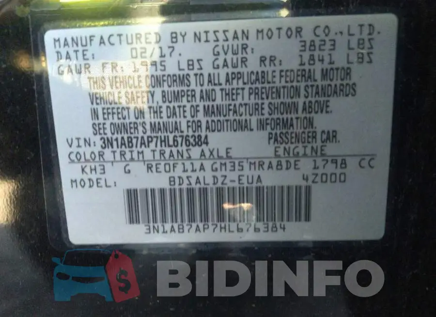 3N1AB7AP7HL676384 Photo# 9