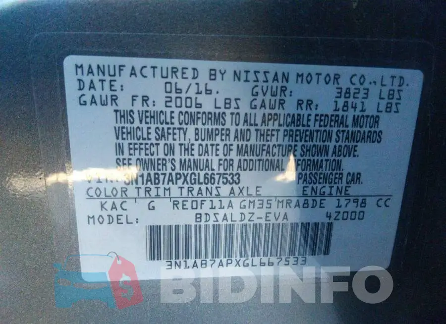 3N1AB7APXGL667533 Photo# 9