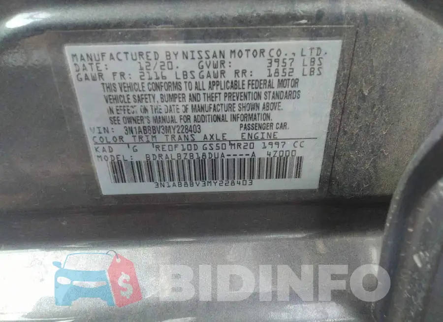 3N1AB8BV3MY228403 Photo# 9