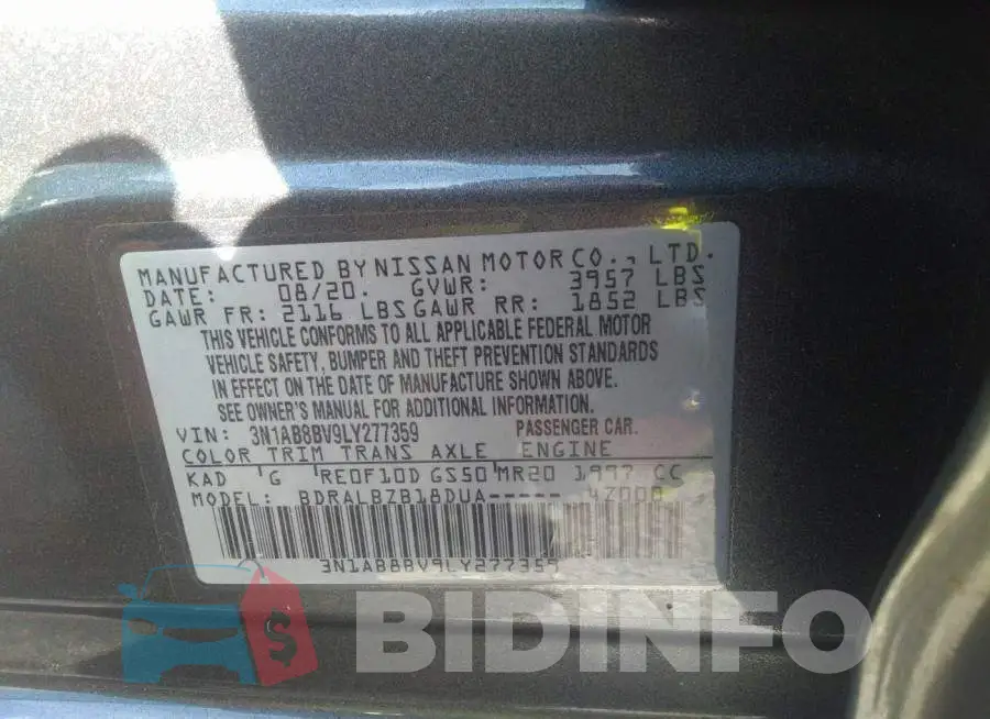 3N1AB8BV9LY277359 Photo# 9