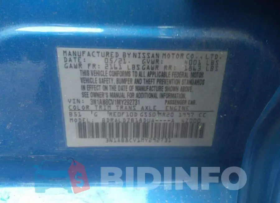 3N1AB8CV1MY292731 Photo# 9