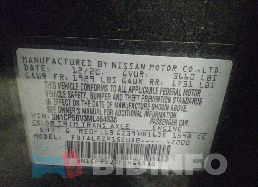 3N1CP5BV3ML464538 Photo# 9