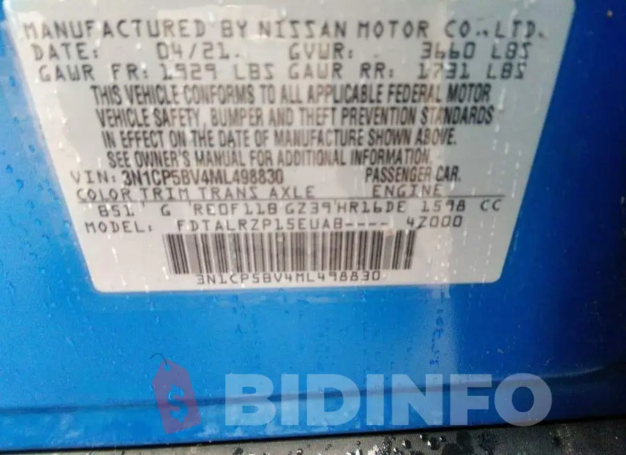 3N1CP5BV4ML498830 Photo# 9