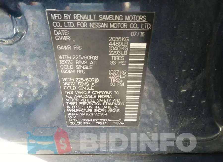 KNMAT2MT6GP721954 Photo# 9