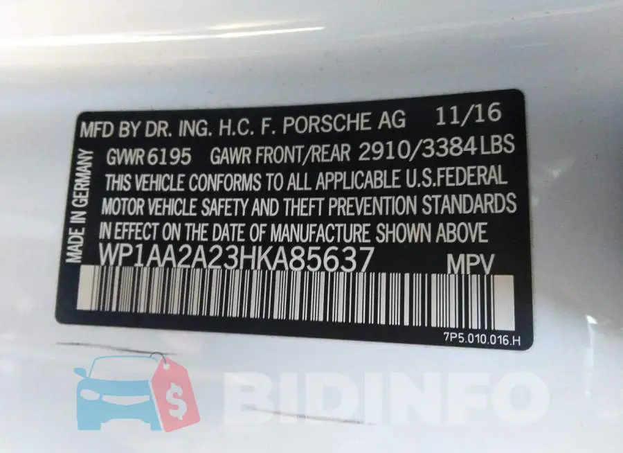 WP1AA2A23HKA85637 Photo# 9