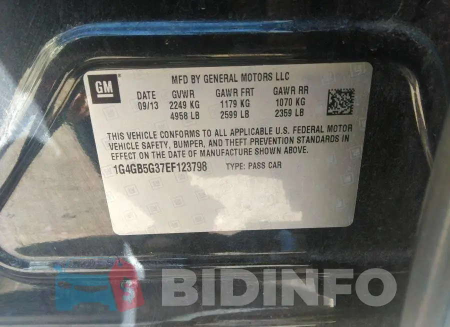 1G4GB5G37EF123798 Photo# 9