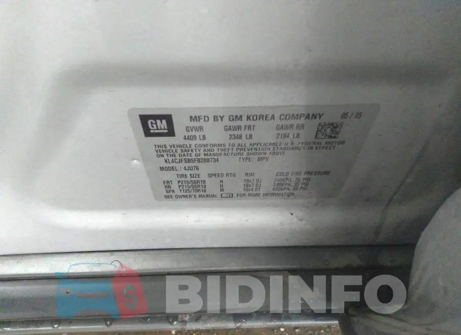 KL4CJFSB5FB208734 Photo# 9