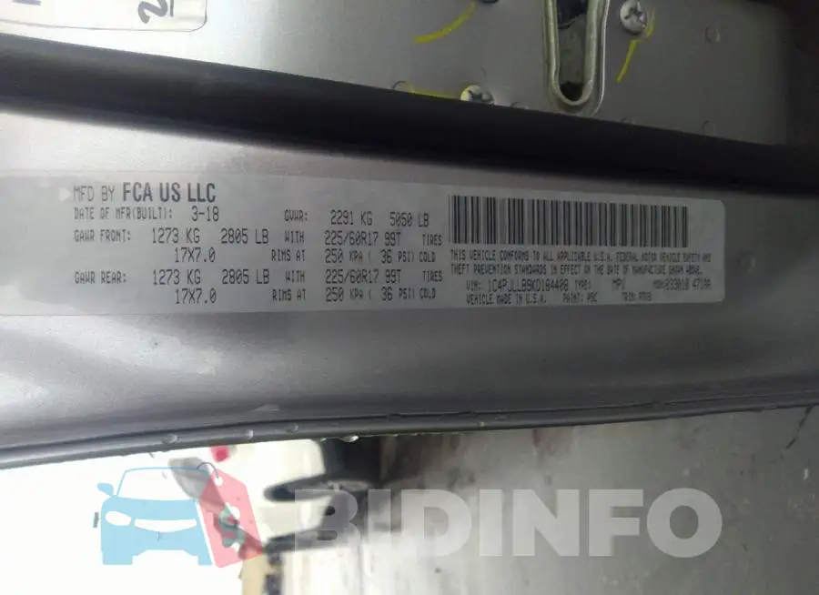 1C4PJLLB9KD184408 Photo# 9