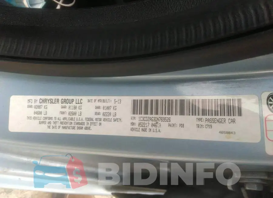1C3CDZAG3DN769526 Photo# 9