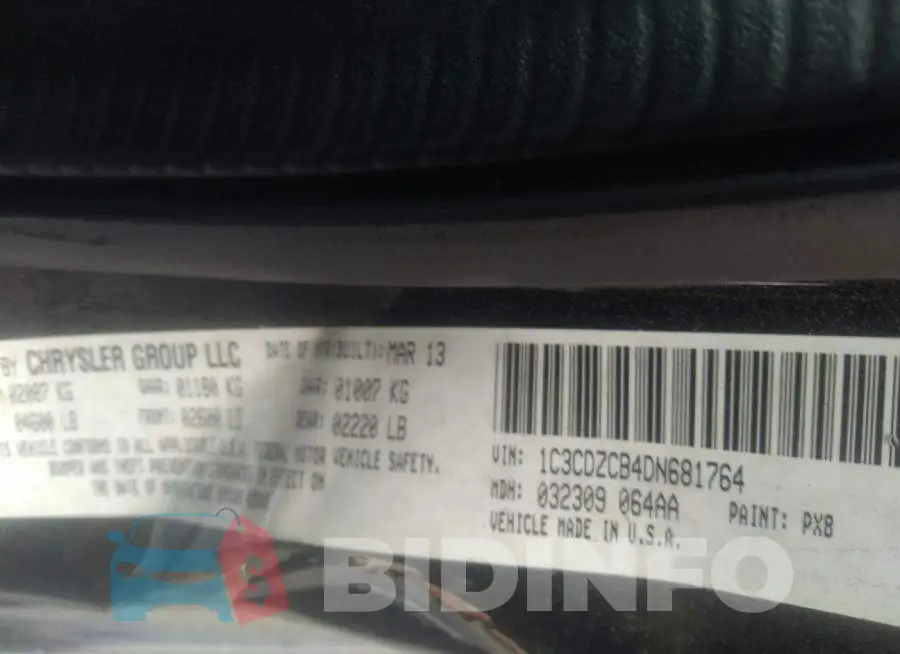 1C3CDZCB4DN681764 Photo# 9