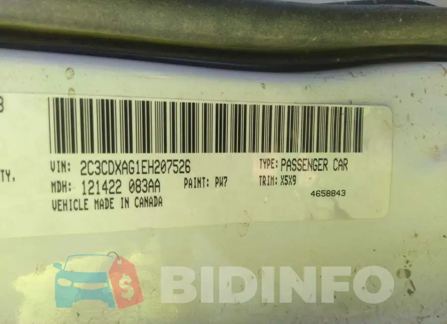 2C3CDXAG1EH207526 Photo# 9
