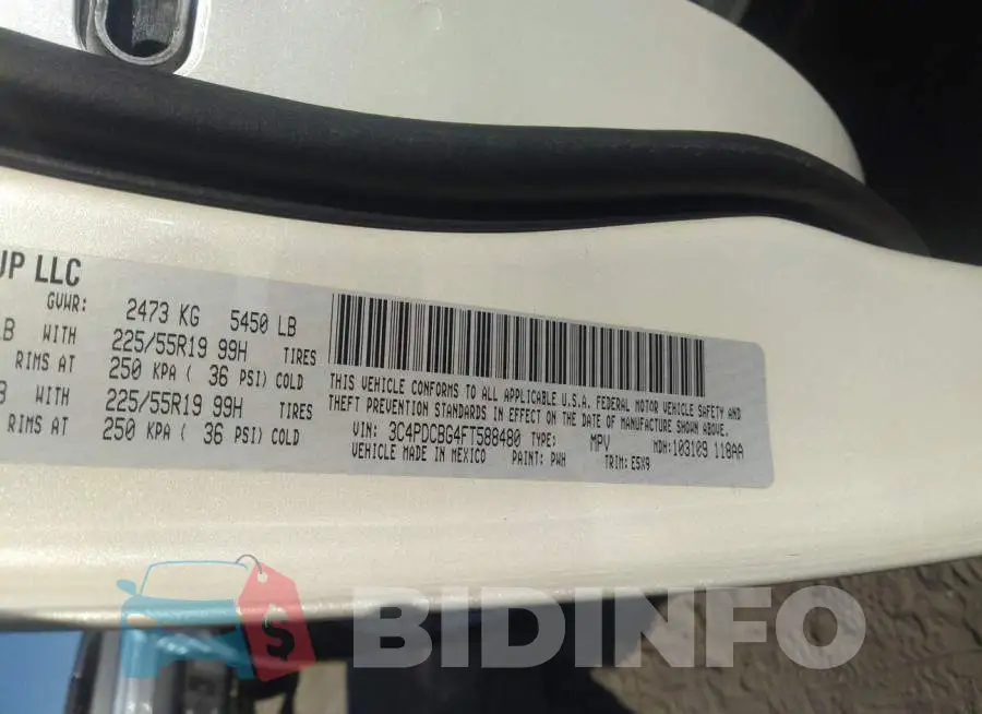 3C4PDCBG4FT588480 Photo# 9