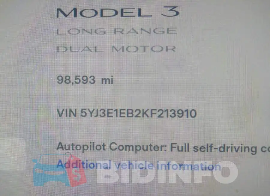 5YJ3E1EB2KF213910 Photo# 9