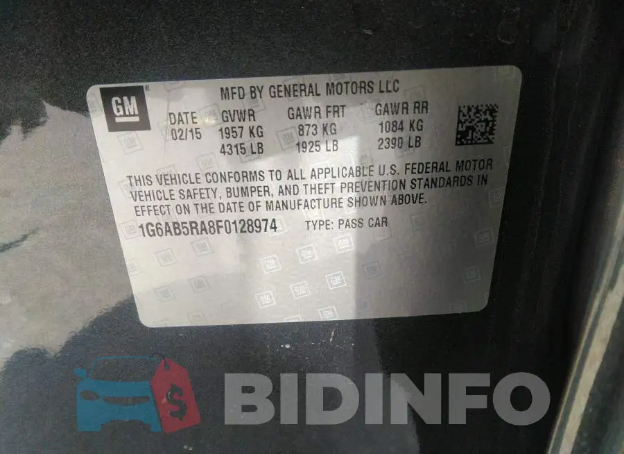 1G6AB5RA8F0128974 Photo# 9