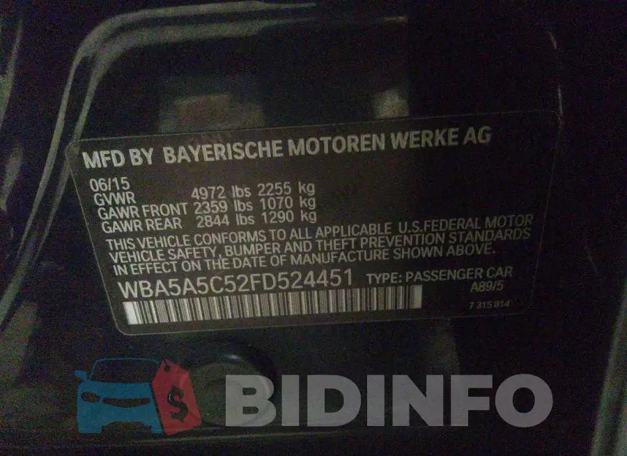 WBA5A5C52FD524451 Photo# 9