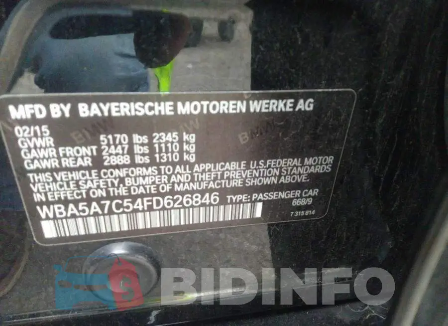 WBA5A7C54FD626846 Photo# 8