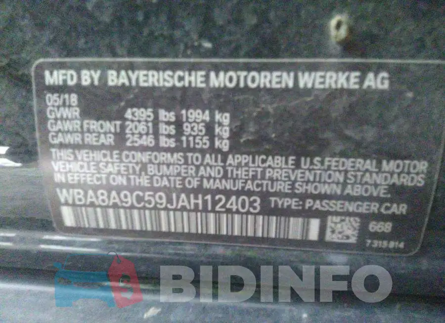 WBA8A9C59JAH12403 Photo# 9