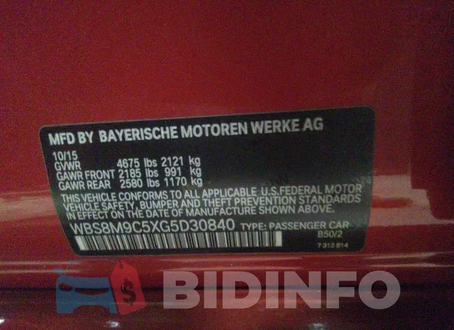 WBS8M9C5XG5D30840 Photo# 9