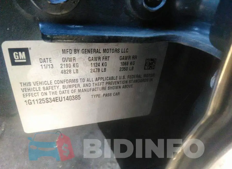1G1125S34EU140385 Photo# 9