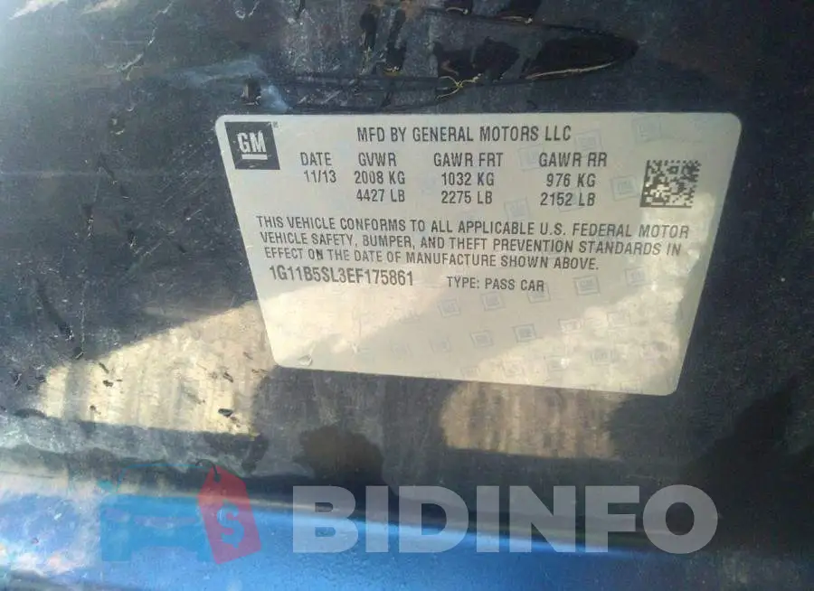 1G11B5SL3EF175861 Photo# 9