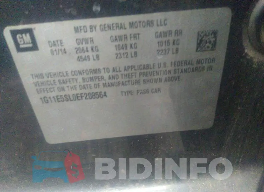 1G11E5SL0EF208564 Photo# 9