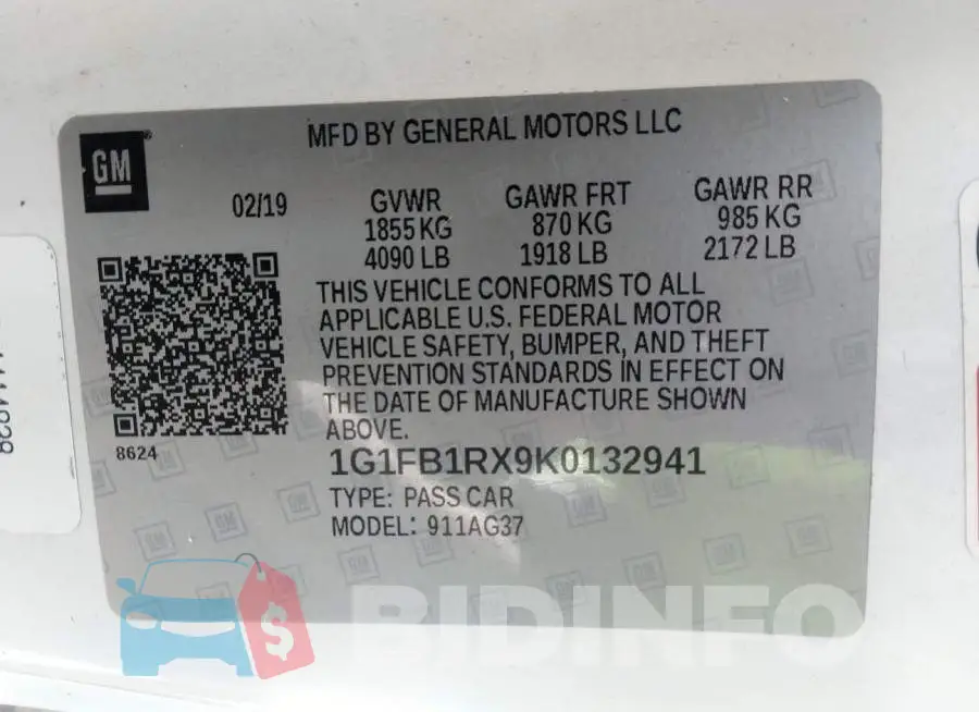 1G1FB1RX9K0132941 Photo# 9