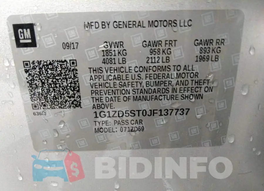 1G1ZD5ST0JF137737 Photo# 9