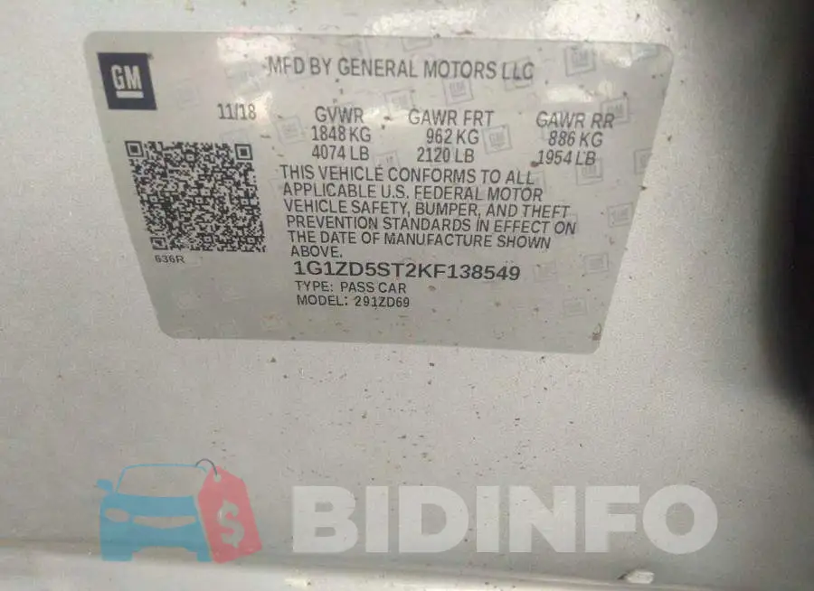 1G1ZD5ST2KF138549 Photo# 9