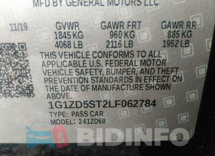 1G1ZD5ST2LF062784 Photo# 9